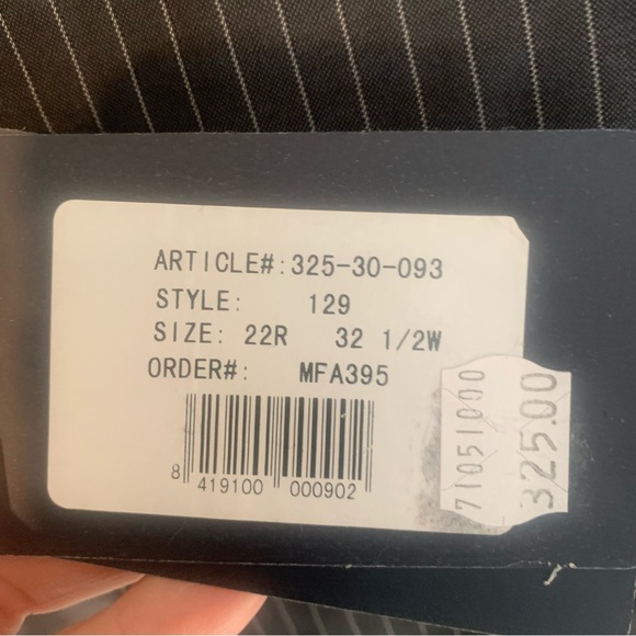 New With Tags Georgio Valentini Pinstripe 100% Wool Suit Size 22 Boys Small mens - Picture 3 of 10